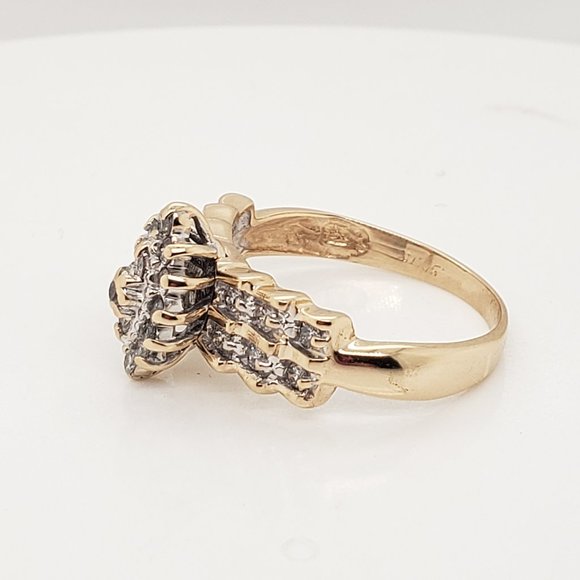 Diamond Marquise Shaped Engagement Ring 14KT Yellow Gold | Promise Ring | .35CTW - Picture 2 of 3